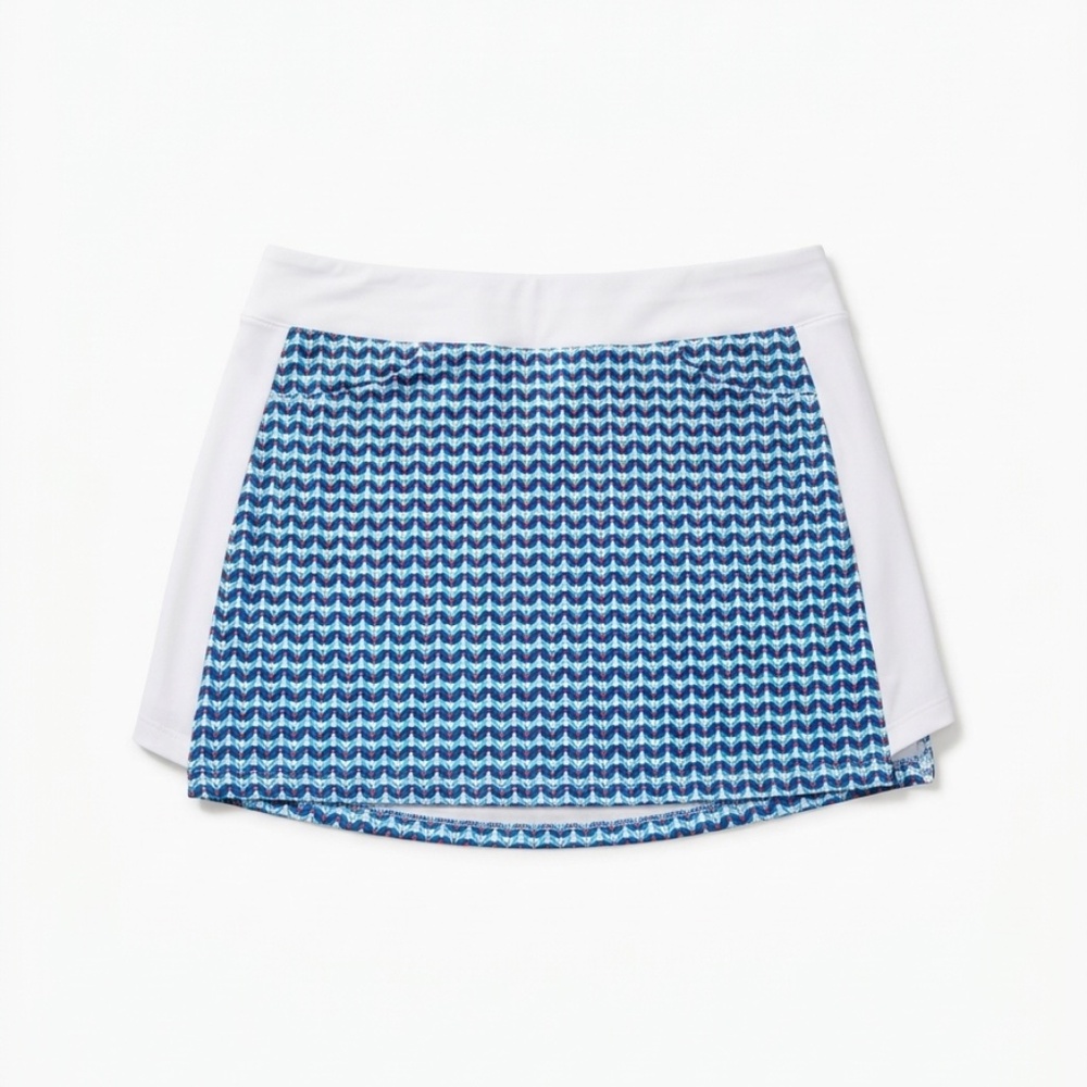 PGA Tour Women's Golf Skort Size L Blue White Geometric Print Athletic Tennis - Picture 2 of 6